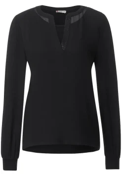 Street One Blusen*Chiffon Langarmshirt Black