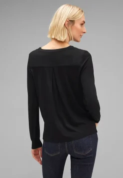 Street One Blusen*Chiffon Langarmshirt Black