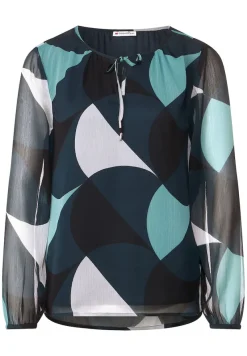 Street One Blusen*Chiffon Printbluse cool vintage green