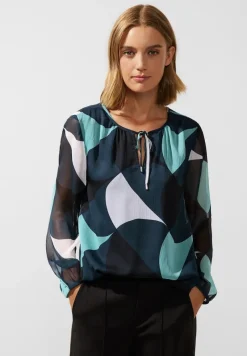 Street One Blusen*Chiffon Printbluse cool vintage green