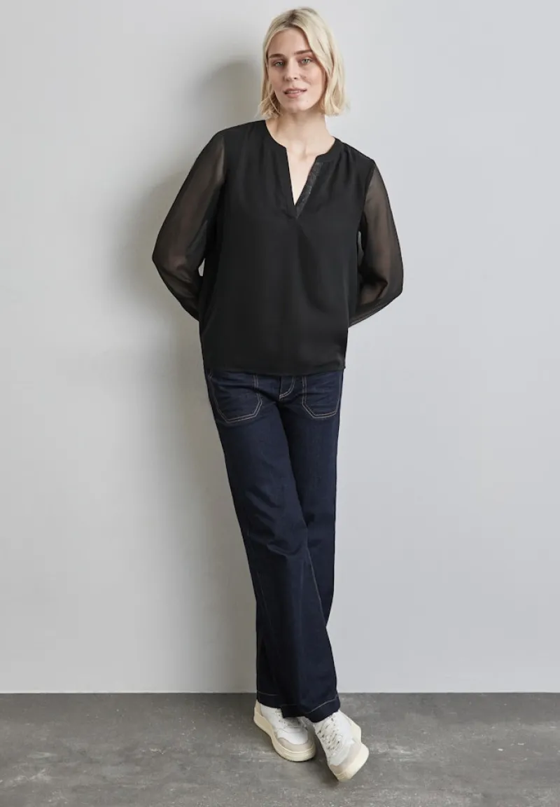 Street One Blusen*Chiffon-Bluse Black