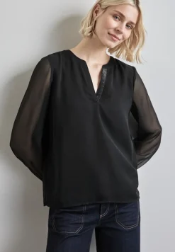 Street One Blusen*Chiffon-Bluse Black