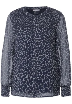 Street One Blusen*Chiffonbluse mit Print deep blue