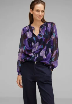 Street One Blusen*Chiffonbluse mit Print lupine lilac