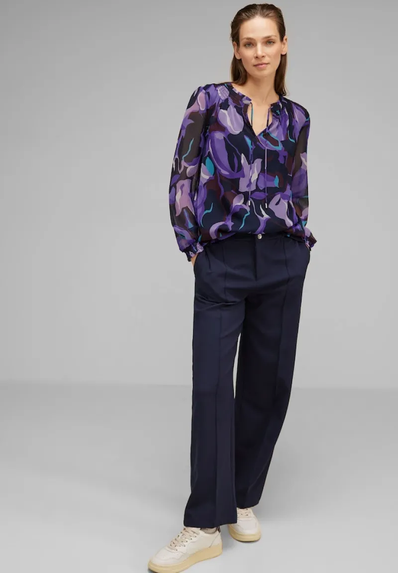 Street One Blusen*Chiffonbluse mit Print lupine lilac