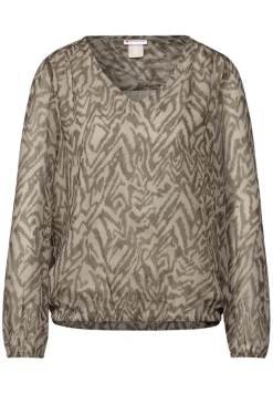 Street One Blusen*Chiffon-Bluse mit Raffung honey sand