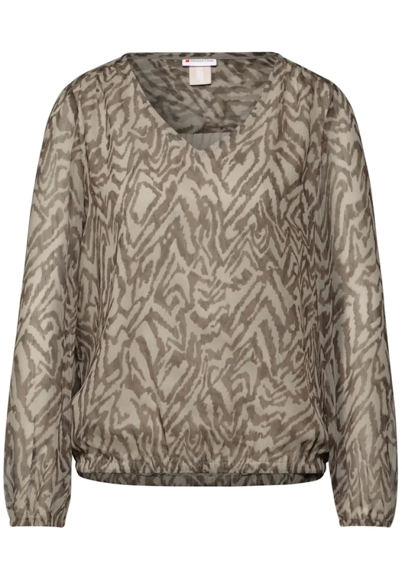Street One Blusen*Chiffon-Bluse mit Raffung honey sand