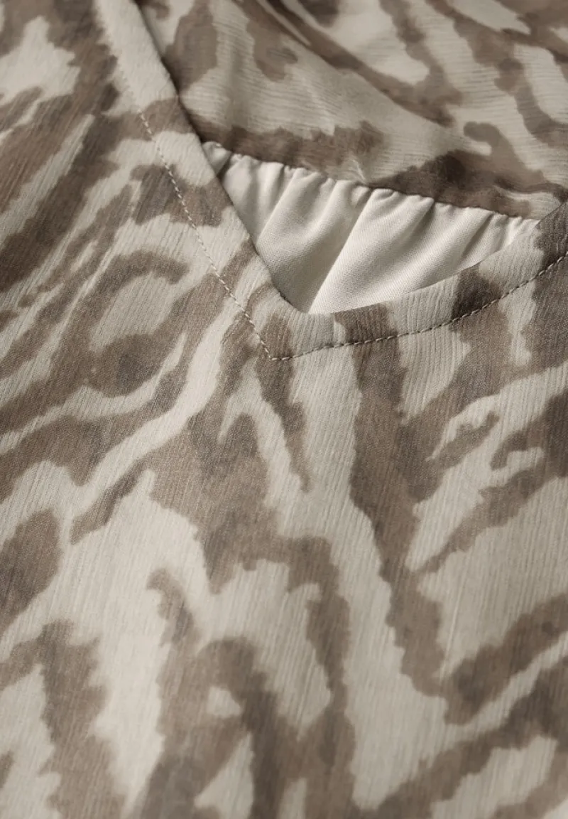 Street One Blusen*Chiffon-Bluse mit Raffung honey sand