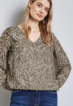 Street One Blusen*Chiffon-Bluse mit Raffung honey sand