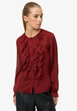Zero Blusen*Chiffonbluse mit Volants cabernet