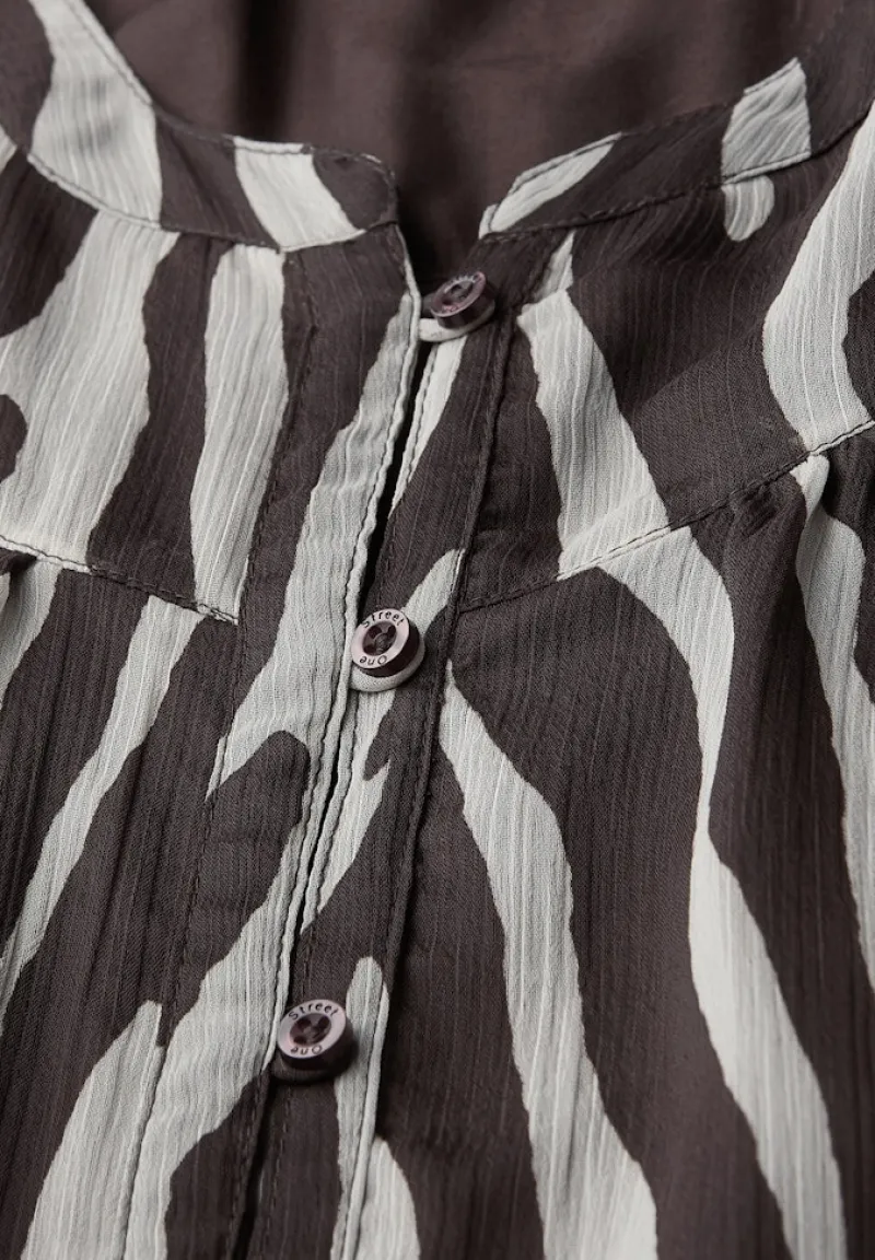 Street One Blusen*Chiffonbluse mit Zebra Print deep roast brown