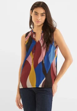 Street One Blusen*Chiffontop mit Print foxy red