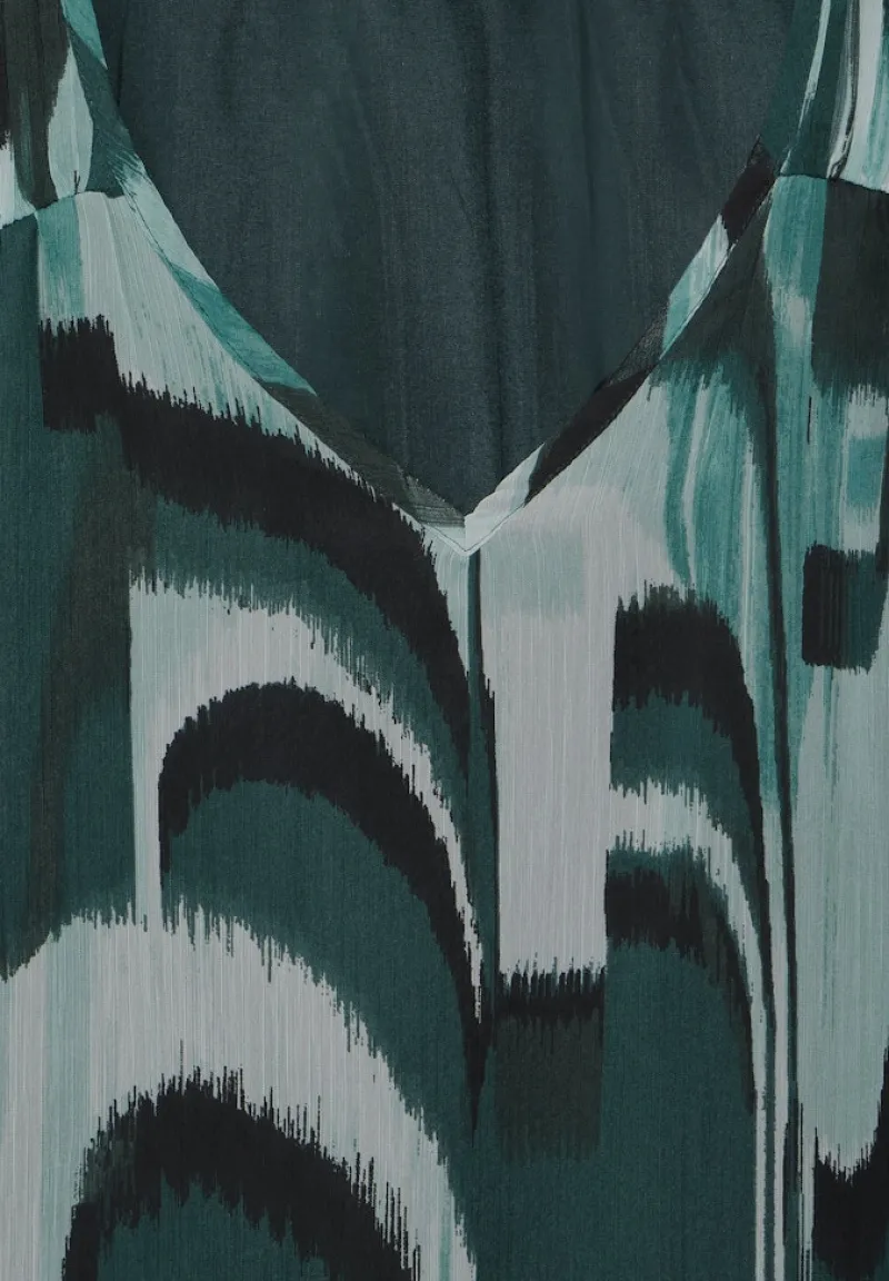 Street One Blusen*Chiffon-Tunika mit Print hunter green