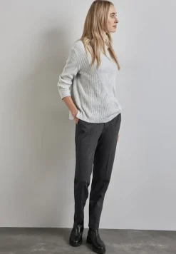 Street One Hosen*Chino im Melange-Look Black