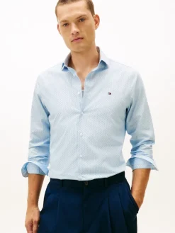 Tommy Hilfiger Big Boys|Hemden*CL - POPLIN MINI PRINT SF SHIRT chambray sky - allover