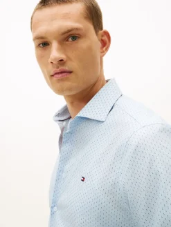 Tommy Hilfiger Big Boys|Hemden*CL - POPLIN MINI PRINT SF SHIRT chambray sky - allover