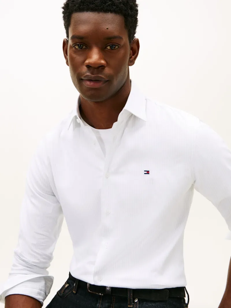 Tommy Hilfiger Hemden|Big Boys*CL TWILL PINSTRIPE SHIRT RF chambray sky - stripe