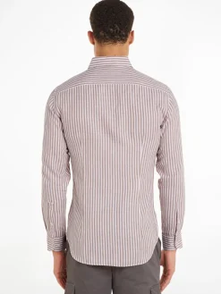 Tommy Hilfiger Hemden|Big Boys*CL W-COTTON LINEN STRIPE SHIRT dark dune - optic white