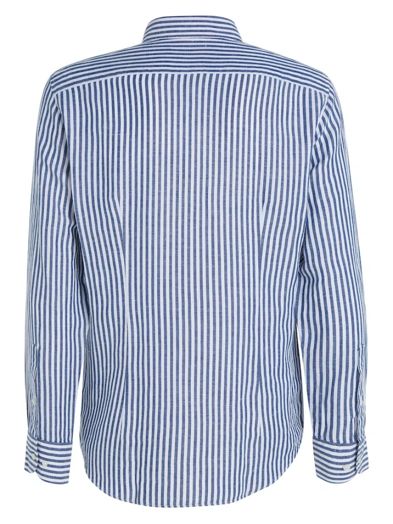 Tommy Hilfiger Hemden|Big Boys*CL W-COTTON LINEN STRIPE SHIRT anchor blue - optic white
