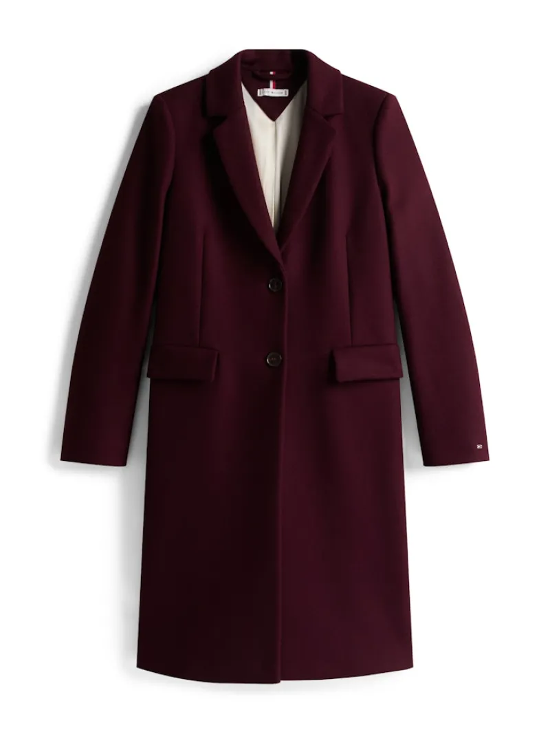 Tommy Hilfiger Jacken*CLASSIC SB WOOL REG COAT deep burgundy