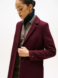 Tommy Hilfiger Jacken*CLASSIC SB WOOL REG COAT deep burgundy
