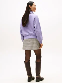 Tommy Hilfiger Pullover & Sweatshirts*CLASSIC SCRIPT FLEECE HALF-ZIP lavender ash