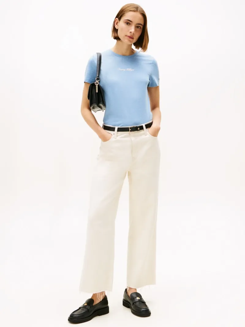 Tommy Hilfiger Shirts*CLASSIC SCRIPT REG SS TEE brisk blue heather