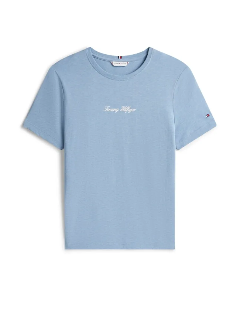 Tommy Hilfiger Shirts*CLASSIC SCRIPT REG SS TEE brisk blue heather