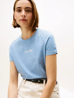 Tommy Hilfiger Shirts*CLASSIC SCRIPT REG SS TEE brisk blue heather