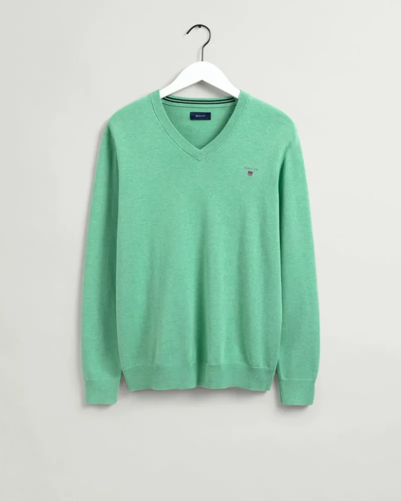 Gant Pullover & Sweatshirts|Big Boys*Classic V-Neck Pullover aus Baumwolle ocean green melange