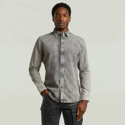 G-star Raw Hemden*Clean slim shirt ls sun faded graphite grey