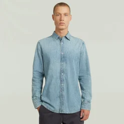 G-star Raw Hemden*Clean slim shirt ls sun faded pacific blue