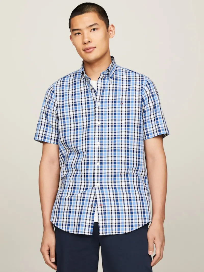 Tommy Hilfiger Hemden|Big Boys*CL-W OXFORD MULTI GINGHAM RF S/S white - misty coast - multi