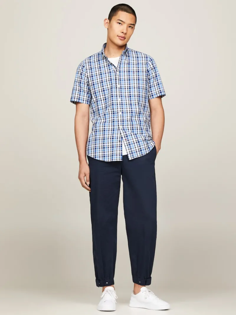 Tommy Hilfiger Hemden|Big Boys*CL-W OXFORD MULTI GINGHAM RF S/S white - misty coast - multi