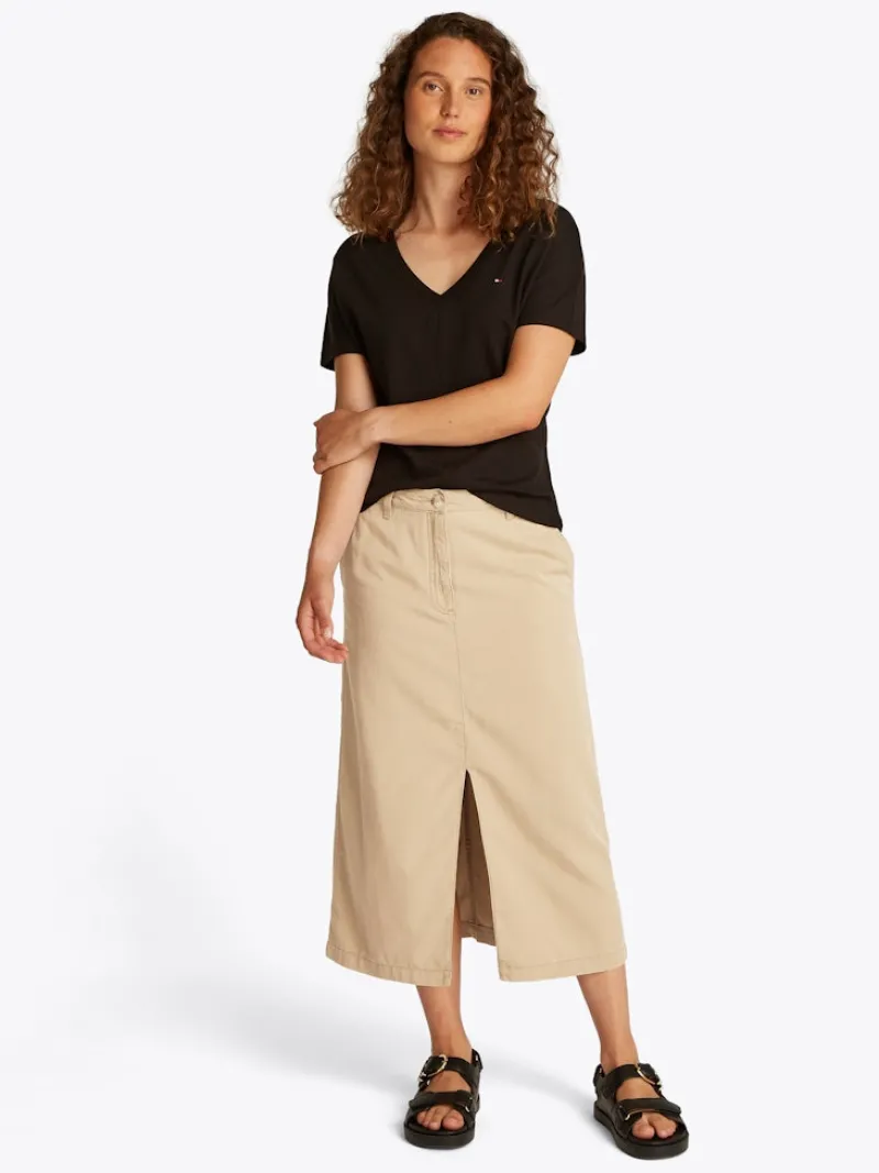 Tommy Hilfiger Röcke*CO BLEND MIDI SKIRT Beige