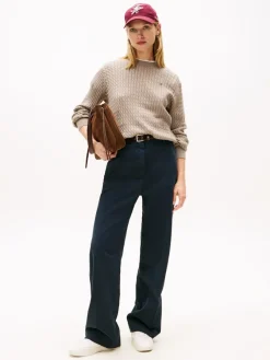 Tommy Hilfiger Pullover & Sweatshirts*CO CABLE FINE GG C-NK LS SWT heathered taupe