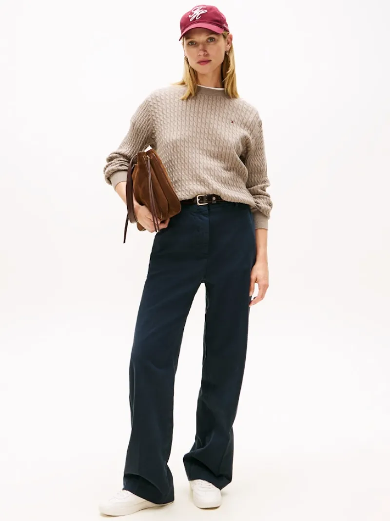 Tommy Hilfiger Pullover & Sweatshirts*CO CABLE FINE GG C-NK LS SWT heathered taupe