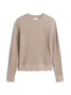 Tommy Hilfiger Pullover & Sweatshirts*CO CABLE FINE GG C-NK LS SWT heathered taupe