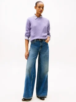 Tommy Hilfiger Pullover & Sweatshirts*CO CABLE FINE GG C-NK LS SWT lavender ash