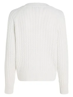 Tommy Hilfiger Pullover & Sweatshirts*CO CABLE V-NK CARDIGAN ecru
