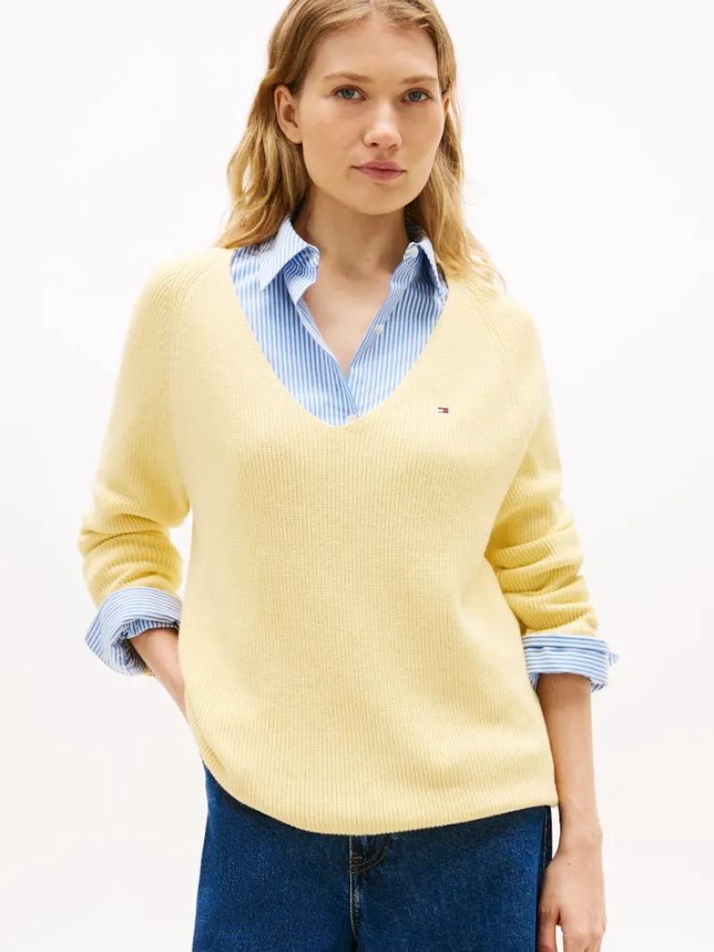 Tommy Hilfiger Pullover & Sweatshirts*CO CARDI FINE GG LS V-NK SWT zesty yellow