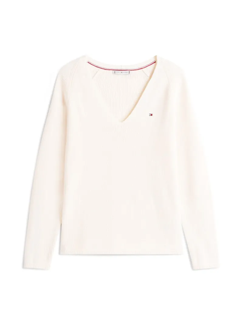 Tommy Hilfiger Pullover & Sweatshirts*CO CARDI FINE GG LS V-NK SWT ivory petal