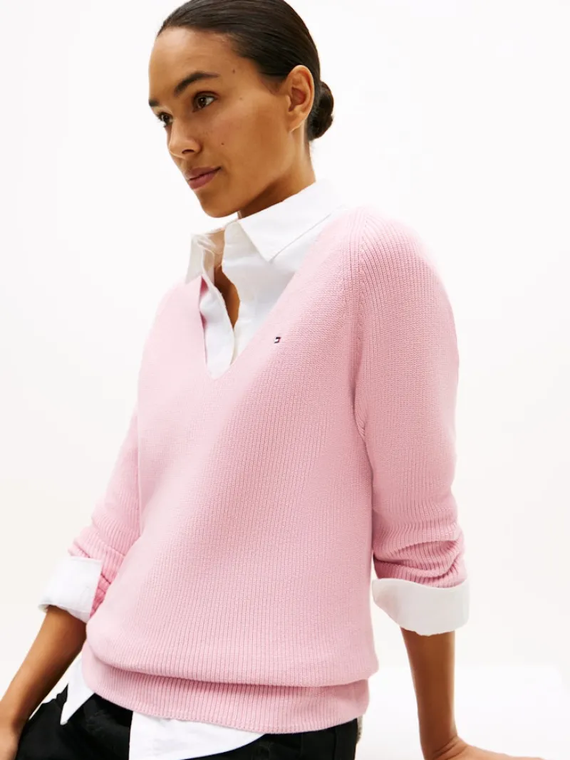 Tommy Hilfiger Pullover & Sweatshirts*CO CARDI FINE GG LS V-NK SWT bonita pink