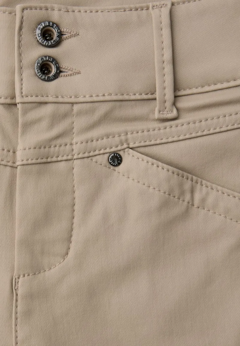 STREET ONE STUDIO Hosen*Coated Slim Fit Hose dark morn beige