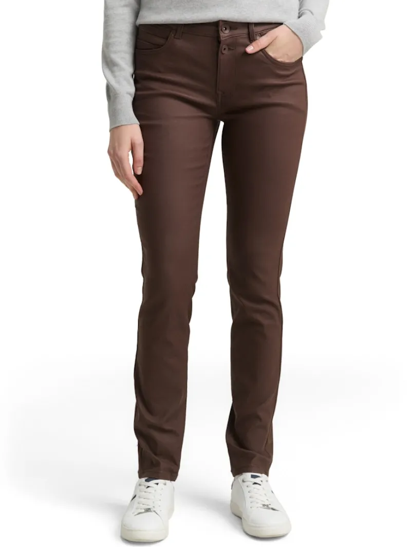 Tom Tailor Hosen*Coated TTLENE SLIM Jeans brown coated denim