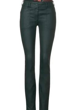 Cecil Hosen*Coating Slim Fit Hose dark ocean green