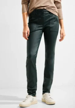 Cecil Hosen*Coating Slim Fit Hose dark ocean green