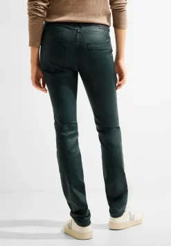 Cecil Hosen*Coating Slim Fit Hose dark ocean green