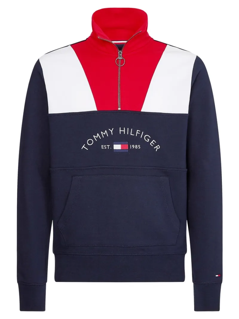 Tommy Hilfiger Pullover & Sweatshirts*COLOR BLOCK MOCK NECK red - multi