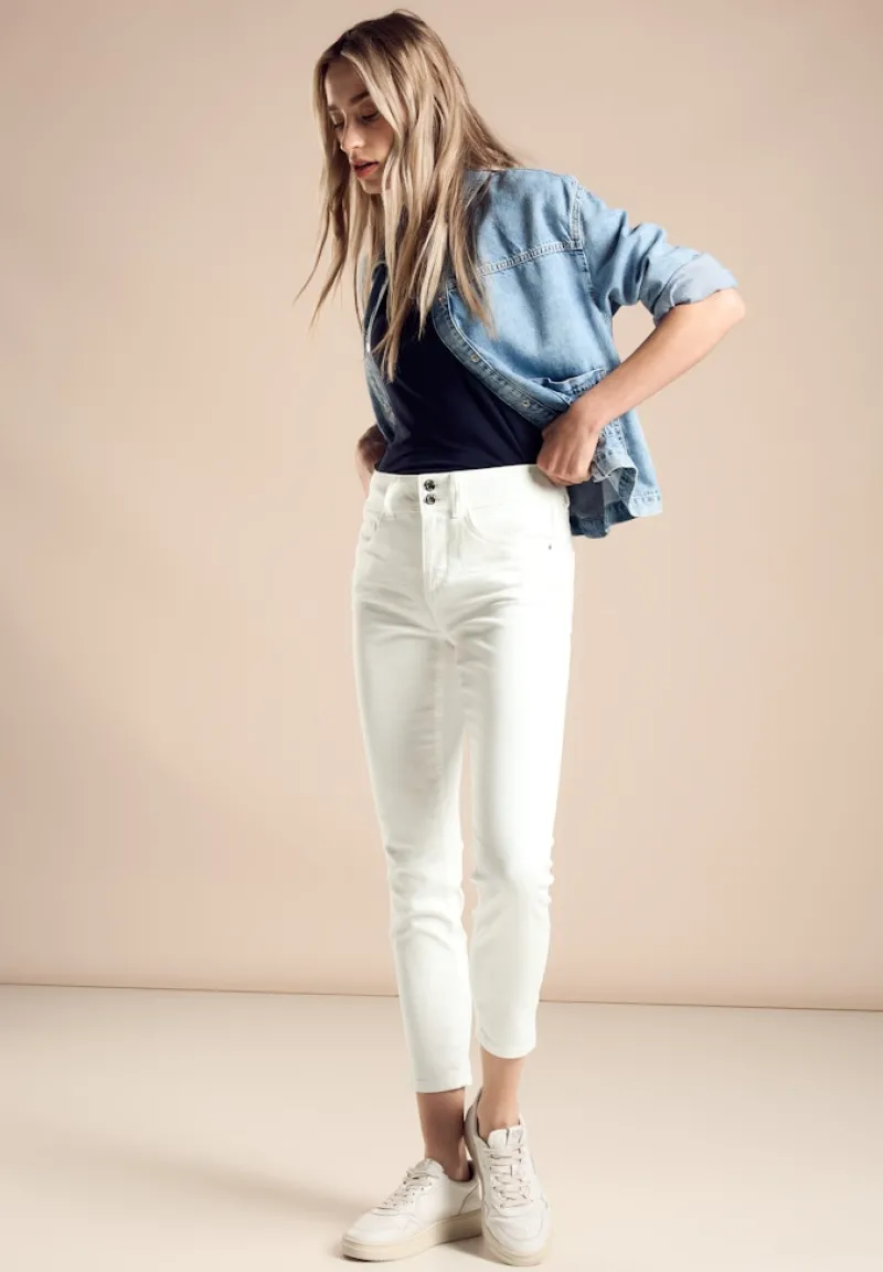 Street One Shorts*Color Slim Fit Jeans off white washed